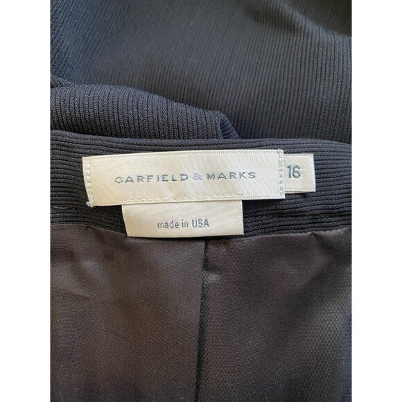Garfield & Marks 16 Straight Black Ribbed Skirt Lined Slit Office Career 9782‎ - Picture 5 of 6